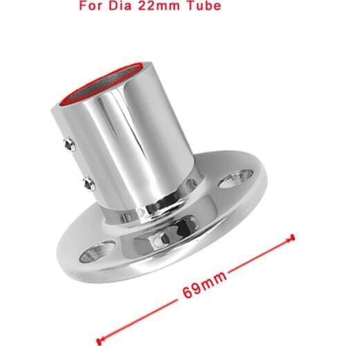 Boat Hand Rail Fittings 90 Degree 7/8 Inch 22mm Round Base Marine Grade Stainless Steel
