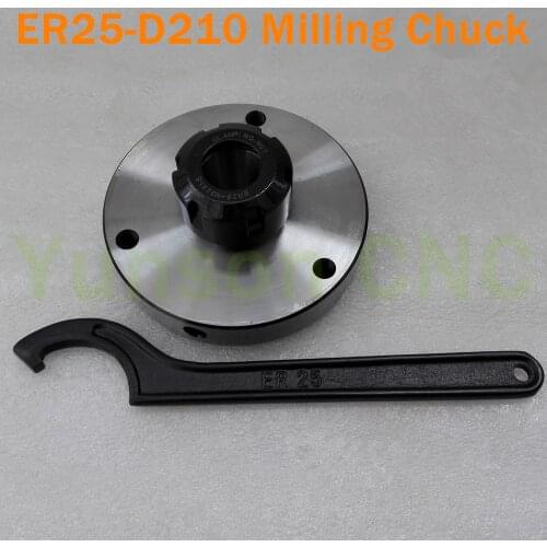 Flange Plate Milling Chuck Straight Hole ER25 Collet Fixture ER25-D210 instead of Clamping Chuck