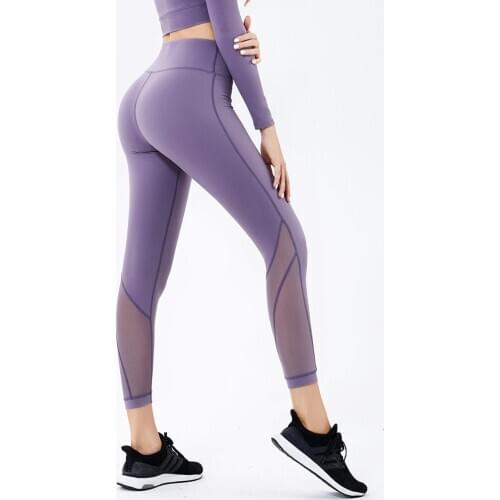 Fitness High Waist Legging Tummy Control Seamless Mesh Stitching Gym Running Activewear Yoga Pant Hip Lifting Trainning Wear