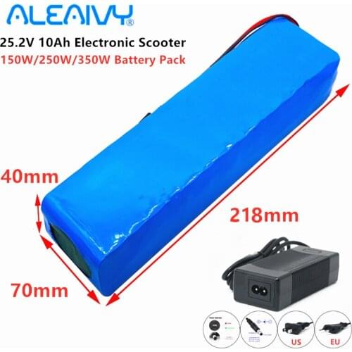24V Lithium Battery 25.2v 10Ah 250W 350W Rechargeable Battery Pack,for Electronic Scooter Battery, Battery Bicycle,,With Charger