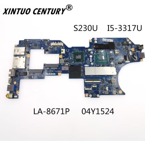 LA-8671P 04Y1524 motherboard For Lenovo ThinkPad S230U Laptop motherboard I5-3317U 4G RAM FRU 100% test work