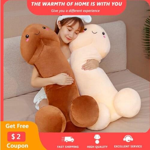 Cute Long Penis Pillow 30-80cm Sexy Plush Reallife Toys Funny Soft Cushion Kawaii Lovely Simulation Dolls Gift for Girlfriend