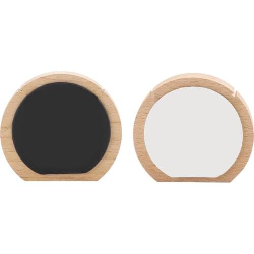 Fashion Necklace Pendant Display Stand Round Wooden PU Leather Jewelry Organizer Holder Storage Display Rack Photo Props White