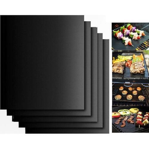 40x33 cm BBQ Grill Mat Set BBQ GRILL MAT set of 2 sheets Reusable Non-stick Make Grilling Easy