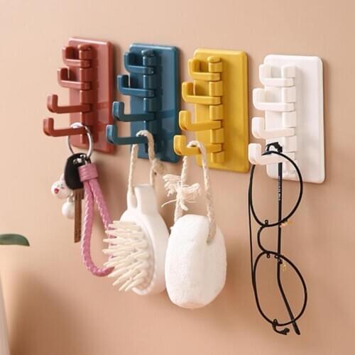 1/2pcs ABS Self-adhesive Wall Hook Waterproof Wall Mount Bathroom Home Door Hook Key Hat Hanger For Kitchen Bashroom