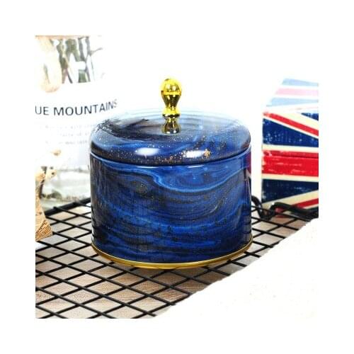 New Creative Candy Tin Box Flat Round Little Gift Box Personality Flower Tea Pot Handmade Soap Candle Jar Packaging Case