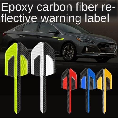 Fender Reflective Stickers, Anti-collision Warning, Reflective Real Carbon Fiber Stickers, Wheel Eyebrow Stickers