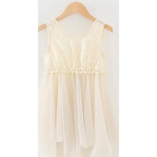 Retail New Baby Girls Fairy Lace Vest Dress , Girls Princess Sweet Flower Clothes 3-7T