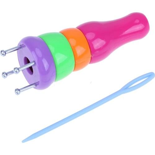 1 Set polychrome Plastic Knitting Dolly Rope Braided Yarn Wool Knitter DIY Doll Loom Craft Maker Kit Weaving Tool Accessory