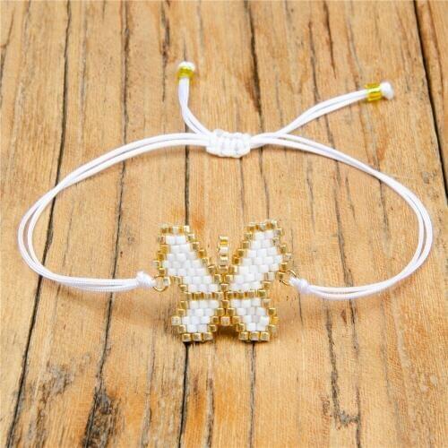 Miyuki Weaves White Butterfly Simple Bracelet