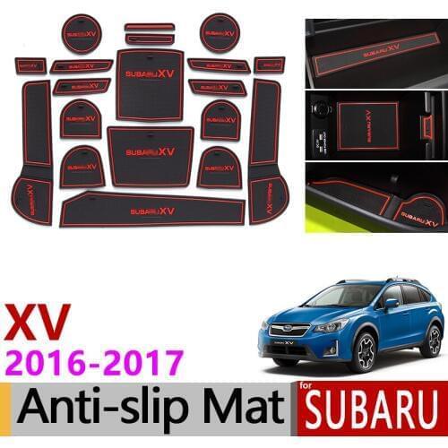 Anti-Slip Gate Slot Mat Rubber Cup Coaster for Subaru XV 2016 2017 Facelift Crosstrek WRX STI Accessories Stickers Car Styling