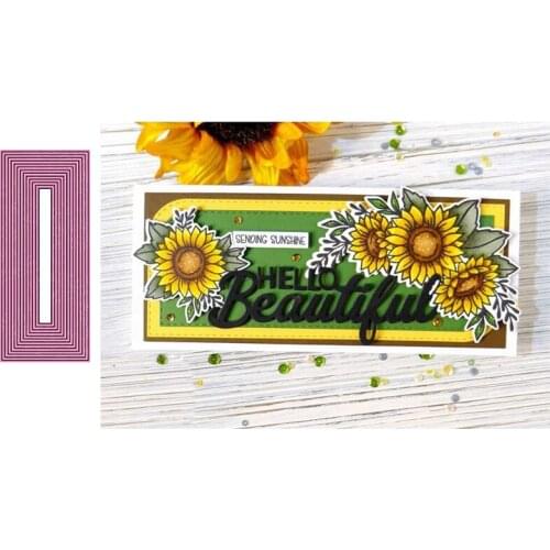 Rectangle Layered Slimline Frame Metal Cutting Dies Stencil For Scrapbooking Album Photo Handmade Paper Cards Crafts New Die-Cut