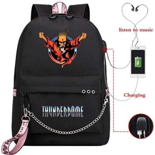 Thunderdome USB Charging Backpack Boys Girls Schoolbags Students Daily Bookbags Back to School Gift for Children Rucksack