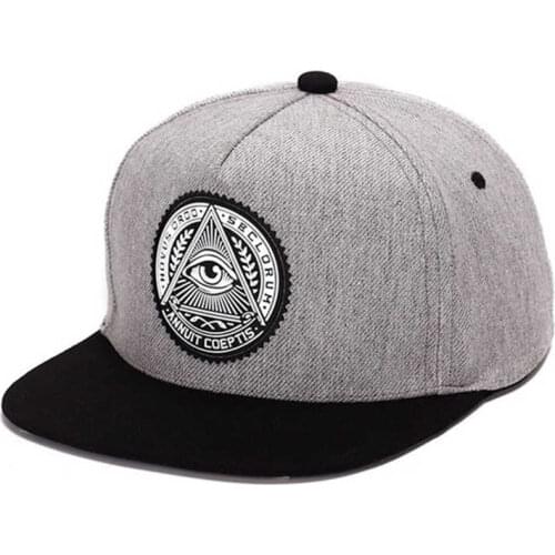 God eyes plastic patch mens flat brim baseball cap hip hop hat and cap for men&women