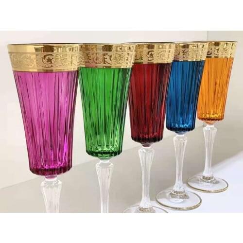 24K gold embossed champagne crystal cup Goblet