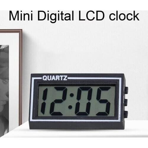 Simple Style Digital LCD Screen Table Auto Car Dashboard Desk Date Time Calendar Small Clock For Button Batteries
