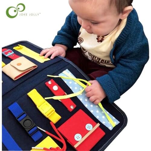 Montessori Children Teaching Aids Learning Dressing Portable Felt Busy Board Educational Baby Toys Childhood Teaching Props DDJ