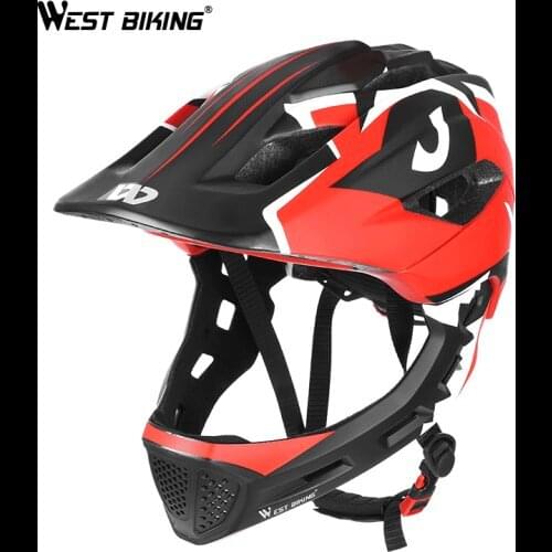 WEST BIKING Children Bike Bicycle Helmet Full Covered 2 in 1 Kids Bike Safety Helmet Scooter Cycling Sports Protective 52-56CM