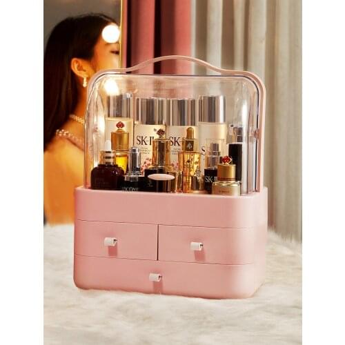Celebrity cosmetics storage box desktop shelf lipstick dressing table skin care products household dust storage rack finishing