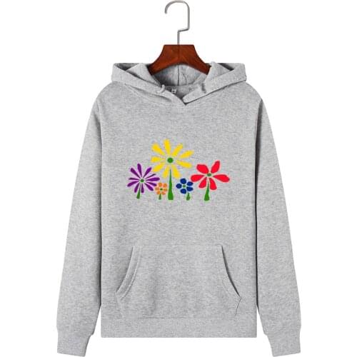 Women Floral Print Hoodies Retro Autumn Harajuku Oversized Korean Aesthetic Hoddies Winter Warm Flower Print Sweatshirt