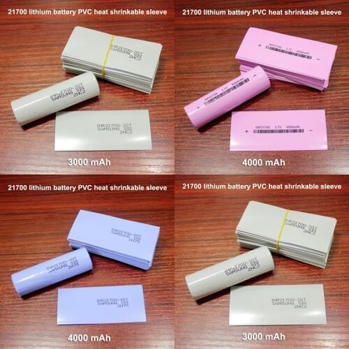 100pcs/lot 21700 lithium battery PVC heat shrinkable sleeve shrink film Battery capacity standard skin replacement package film