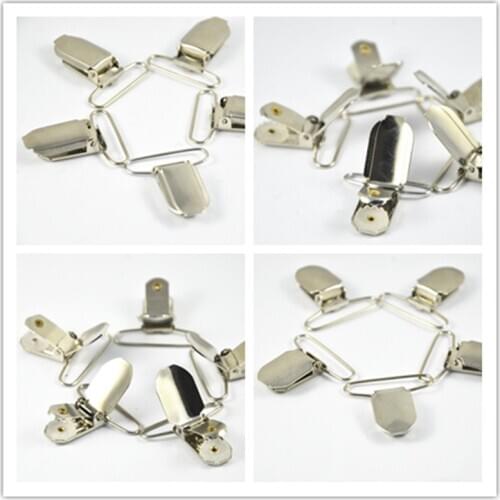 50 pcs Metal Suspenders Pica Pacifier clips Silver Antique Bronze ring inner 20mm/25mm/35mm round/dot face/Indentation Holders