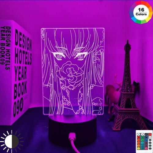 Anime 3d Lamp Code Geass CC for Bedroom Decor Nightlight Birthday Gift Manga Code Geass Led Night Light Bedside