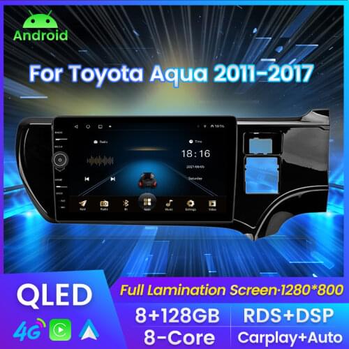 HD1280*720 Android CarPlay Car Radio Multimedia Video Player GPS For Toyota Aqua 2011 2012 2013-2017 Right 2 din dvd 2 DIN