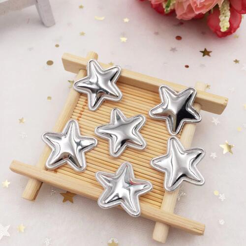 50pcs Glitter Leather Padded Pretty Star Appliques Wedding Patches DIY Hair Clip Accessories Craft Supplies SE041
