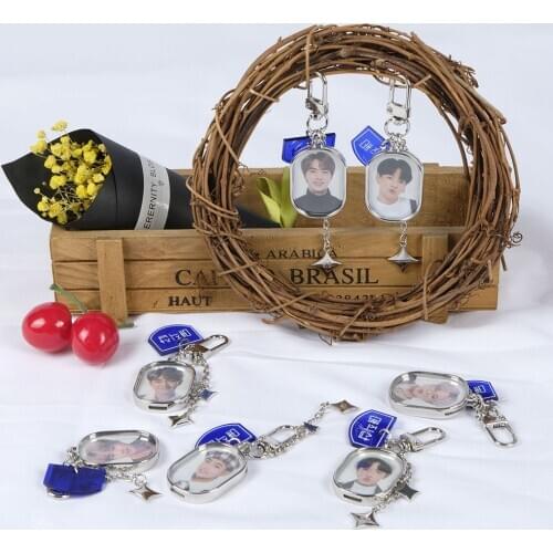 KPOP Lanyard Keychain Photo Frame Bangtan Boys Photo Key Ring Kook V SUGA JIMIN JHOPE RM Fan Meeting Bulletproof