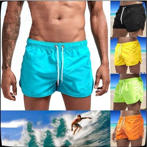 2021 New Fitness Printing Quick-Drying Beach Shorts Mens Swimwear Mens Swimming Trunks Summer Bathing Beachwear Surfing Shorts