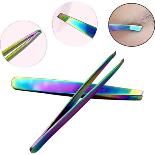 1PC Colorful Eyebrow Clip Brow Trimmer Face Hair Removal False Eyelash Tweezers Professional Makeup Tools 1 X Tweezer LEKGAVD