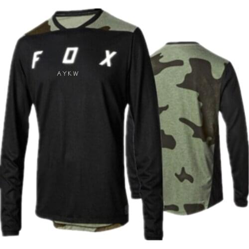 Mountain Road Bike Jersey Cycling Jersey Long Sleeve AYKWFOX MTB Bicycle Shirt Men Ropa ciclismo hombre verano maillot ciclismo
