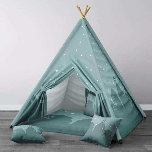 Play Tent for Kids Wigwam Portable Indoor Playground Tents Children Bedrooms Green Houses Model 1345