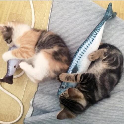 Cat Toy Plush Creative 3D Fish Shape Cat Toy Interactive Fish Catnip Toy Stress Relief Cat Toy Nail Polish Pet Durable Cat Play