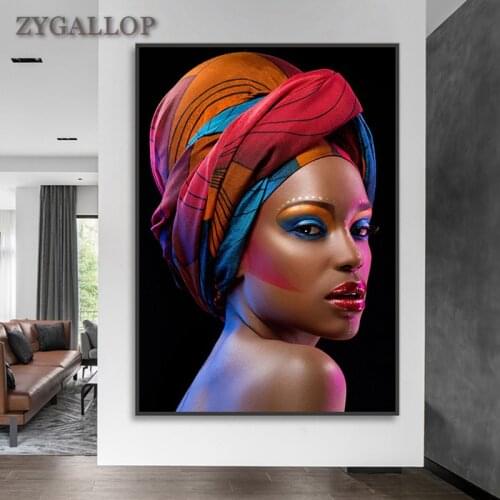 Sexy Nude African Woman Canvas Painting Beauty Wall Picture Print Poster Scandinavian Wall Art Picture for Living Room Cuadros