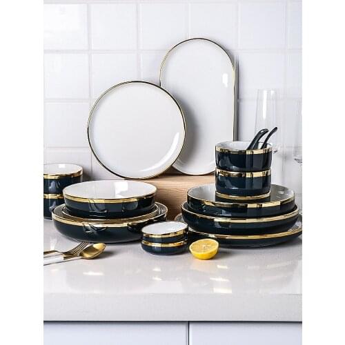 Phnom Penh Ceramic Tableware Creative Ins High grade Exquisite Light Luxury Bowl And Dish Set Household Dishes And Plates Sets