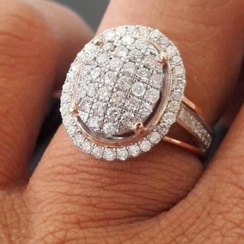 The Personality Party Rings Luxury Vintage Retro Gift Shining Bright Rings For Women Lovers Ring Size6-10 Rose Gold Color