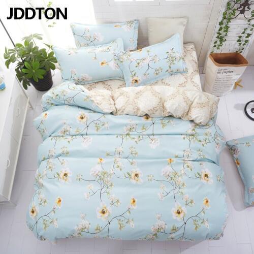 JDDTON 2020 Fashion Bedding Sets Blue Flower Sea Bed Linen Duvet Cover Pastoral Set AB Side Bed Sheet Set Pillowcase Cover BE107