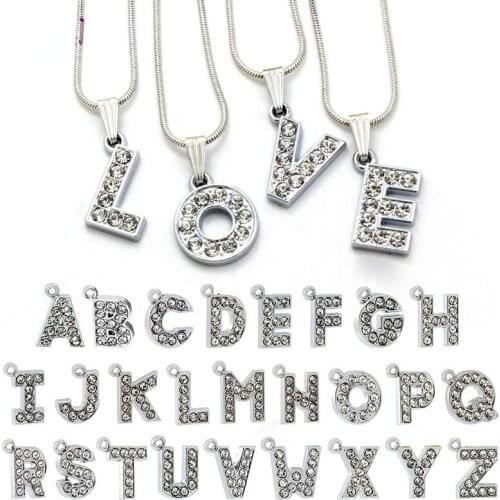 Small Pendant with Full Diamond Letters A-Z To Choose From, Suitable for DIY Wrist Band, Bracelet, Bracelet, Necklace