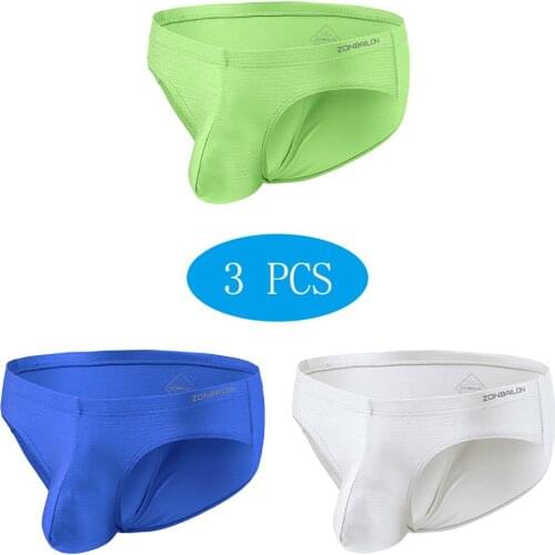 Mens Underwear Seamless U Convex Low-Waist Pantiesbreathable Sexy Exotic Multicolor Combination