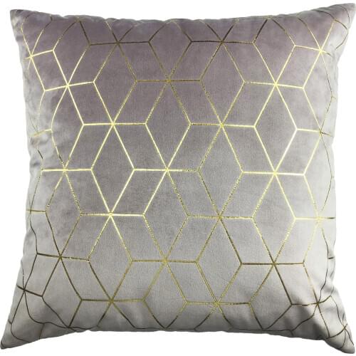 Soft Geometric Hot Stamping Velvet Sofa Cushion Cover For Home Decorative