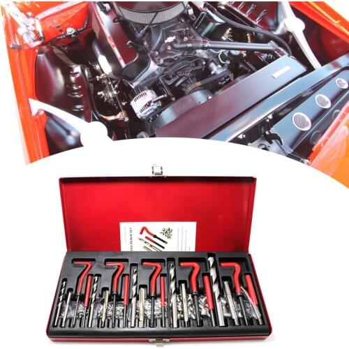 131Pcs Thread Repair Kit M5 M6 Metric8 Metric10 M12 Threaded Tool Twist Drill Bits Taps Wire Thread Inserts Storage Case