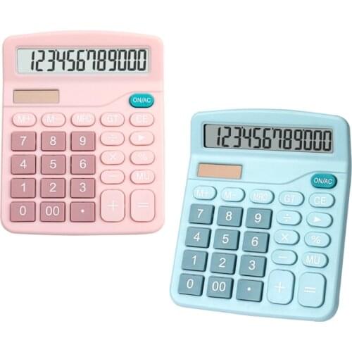 Desktop Calculator 12 Digit with Large LCD Display and Sensitive Button Solar and Battery Dual Power Standard Function