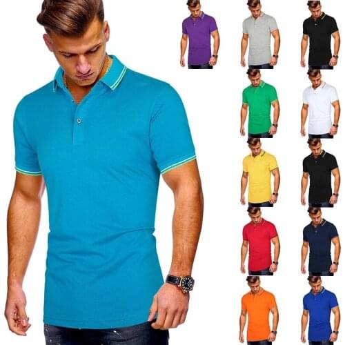 2021 Summer New Style Top Quality Mens Polo Shirt Pique 100% Cotton Short-Sleeved Casual Breathable Lapel Mens Shirt