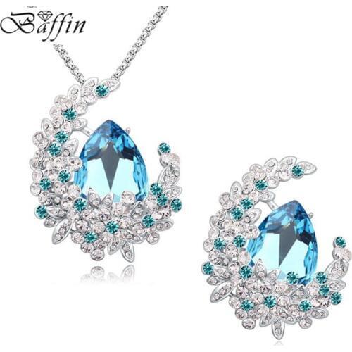 New Channel Jewelry Sets Drop Necklaces Pendants Brooches for wedding Made with SWAROVSKI Elements Crystals from SWAROVSKI