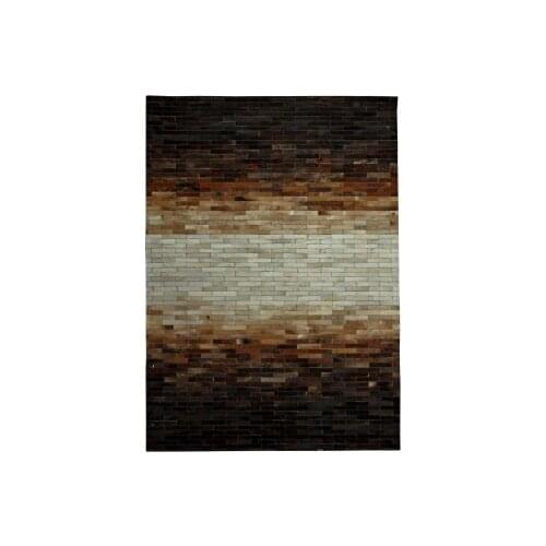 New Hand-stitched Cowhide Rectangular Rug, Living Room Bedroom Rug, Sofa Geometric Custom Large Rug