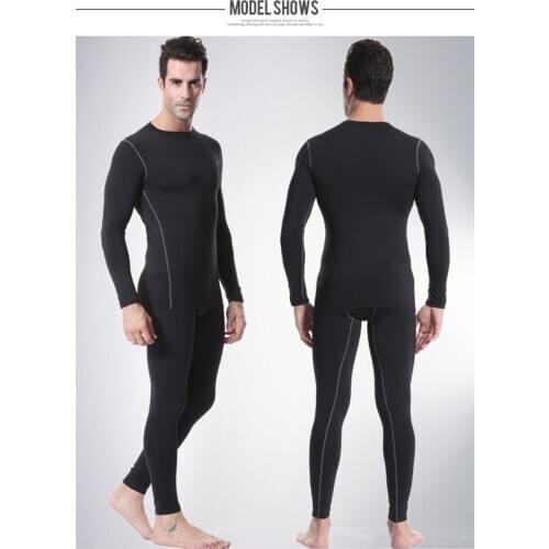 Autumn Winter Thermal Underwear Men Keep Warm Long Johns Men Fitness flecce compression underwear thermo undershirts leggings