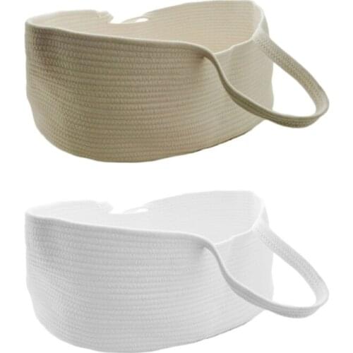 Portable Baby Moses Basket Carrier Cotton Rope Woven Crib Newborn Sleeping Bed Cradle Bassinet Nursery Decor