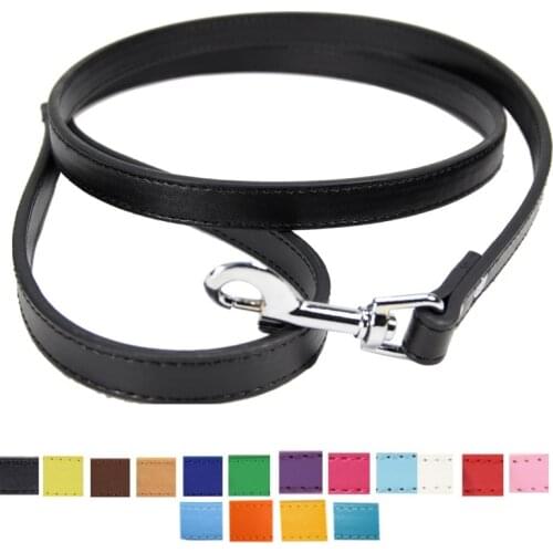 Good Quality Leash for Dogs S#1.5*120 cm M#2.0*120 cm Pink Black Red Pet outdoor walking Soft Pu Leather Dog Leashes Lead
